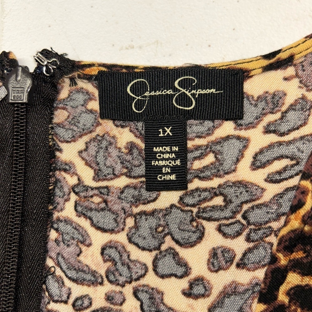 Jessica Simpson Leopard Print Midi Dress – Size 1X Dress - Picture 12 of 16